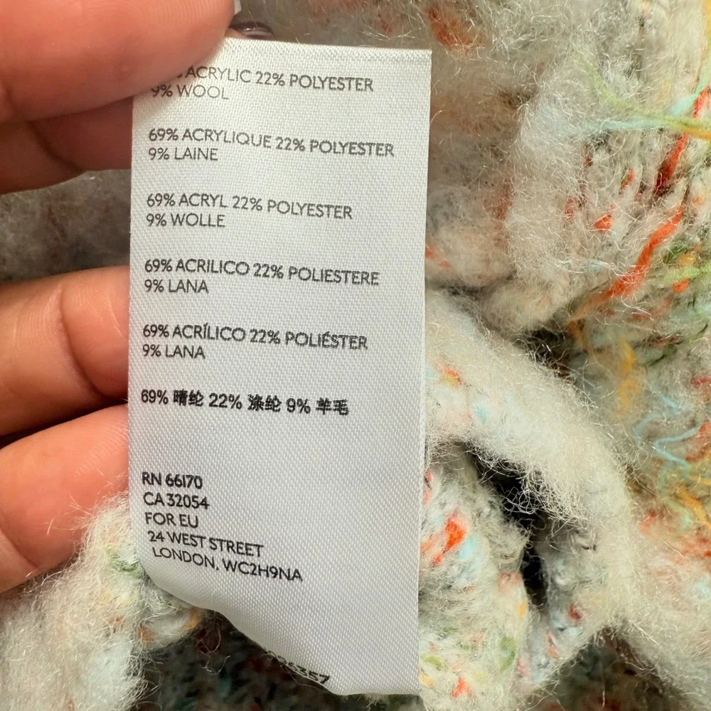 Urban Outfitters‎ Kimchi Blue XS Cropped Knit Button Up Multicolor Boho Sweater - Picture 4 of 10